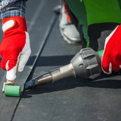 closeup of EPDM roofing