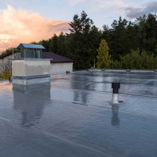 a coating on a commercial roof