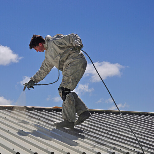 coating applied to a metal roof
