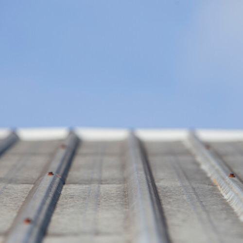 closeup of metal roofing