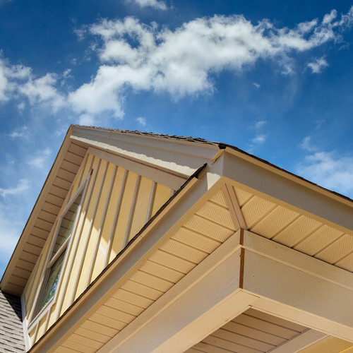 soffit and fascia under the roof of a home